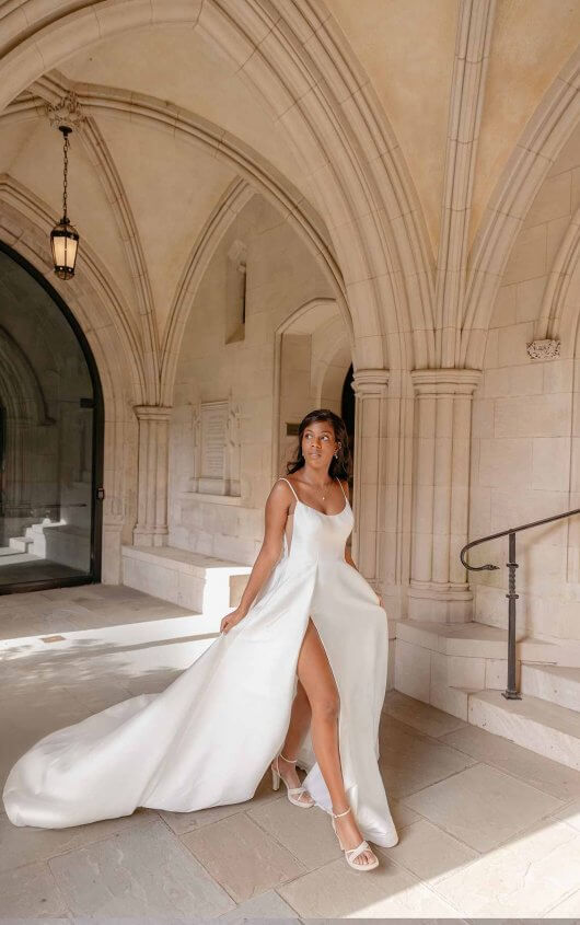 White sleek hot sale wedding dress